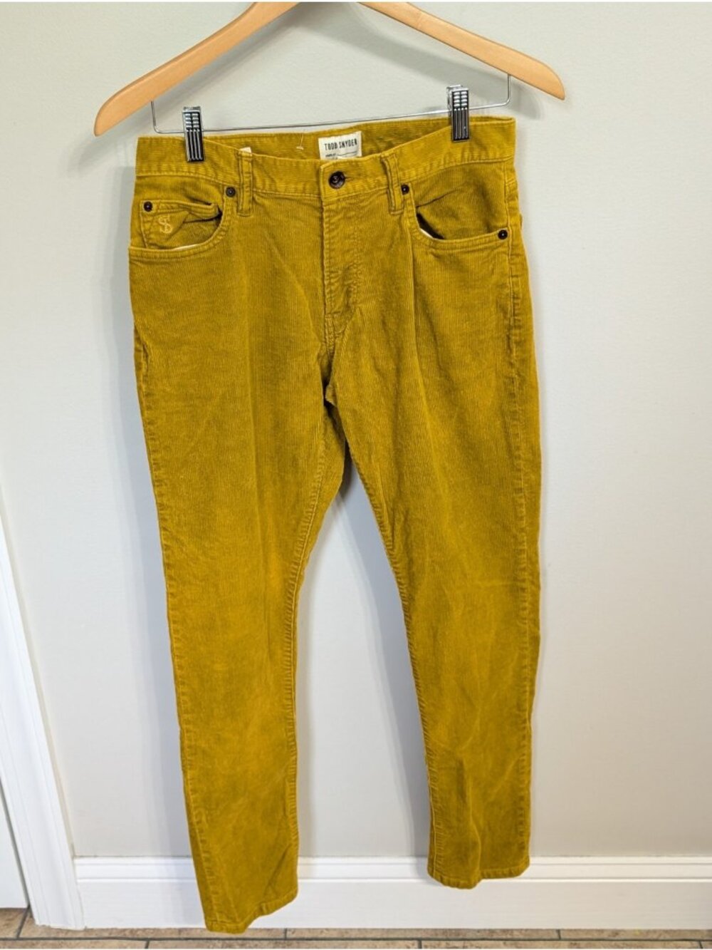 Todd Snyder Slim Fit 5-Pocket Corduroy Pant 28x32 Brown Mustard Yellow